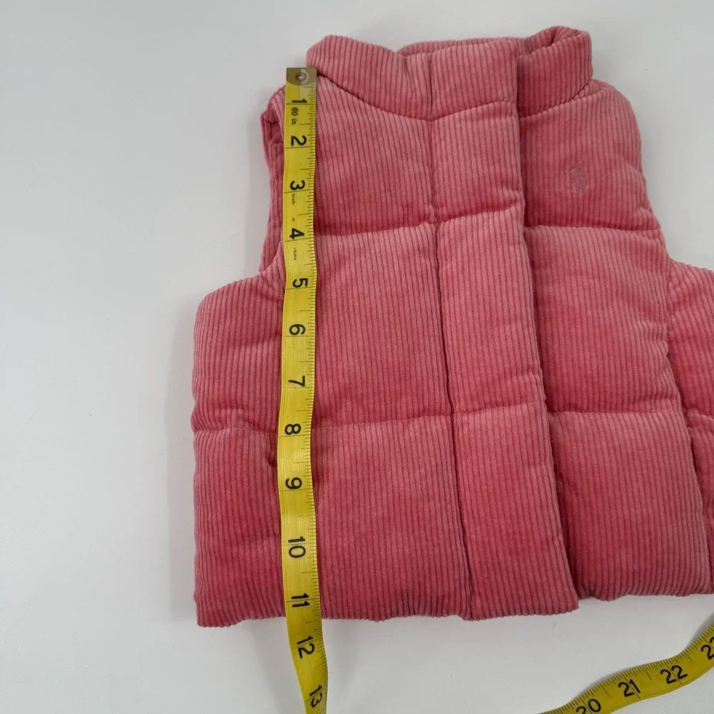 Ralph Lauren Pink Corduroy Puffer Vest Baby Girls 9M NWT fall preppy fashion